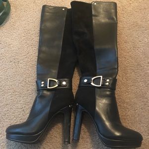 Black Suede and Leather Boots